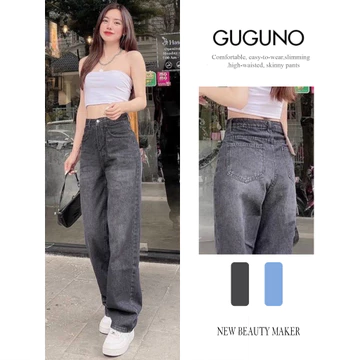 Quần jeans ống rộng Guguno nữ (quần jeans nữ, quần jean nữ, quần rin nữ, quần bò nữ)