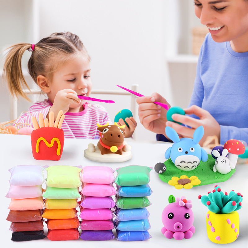 Đất Sét Tự Khô Đất Sét Nặn Cho Bé Đất Nặn Mỹ Thuật Đất Sét Khô Tạo Hình Set 36 Màu-Đồ Chơi Cho Bé PUKAPI
