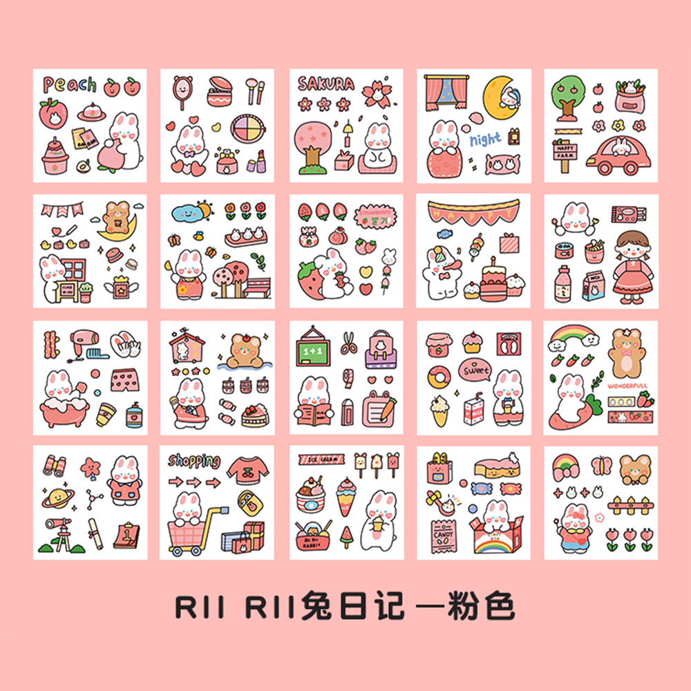 20 Tờ - 100 Hình Sticker Họa Tiết Hoạt Hình Dễ Thương (giao ngẫu nhiên)