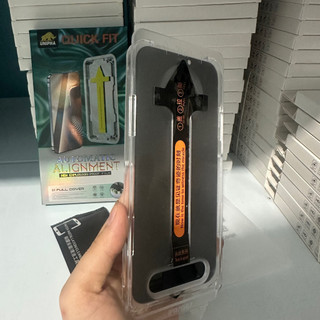 Kính cường lực KHUNG TỰ DÁN Chống nhìn trộm Magicbox Black Arrow cho AiFon có tự lấy bụi, có màng lưới bảo vệ loa (Đen)