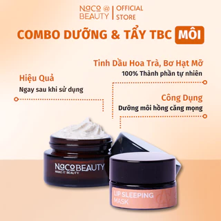 Bộ Combo Mặt Nạ Môi & Tẩy Tế Bào Chết NACOBEAUTY Dưỡng Ẩm Giúp Làm Mềm Môi tẩy tế bào Chết Cho Môi