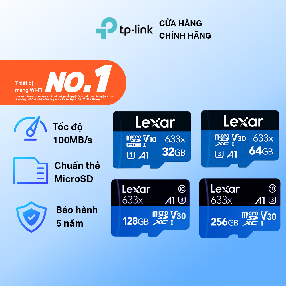 Thẻ nhớ MicroSD Kioxia/Lexar 32GB / 64GB / 128GB / 256GB sử dụng cho camera, máy quay