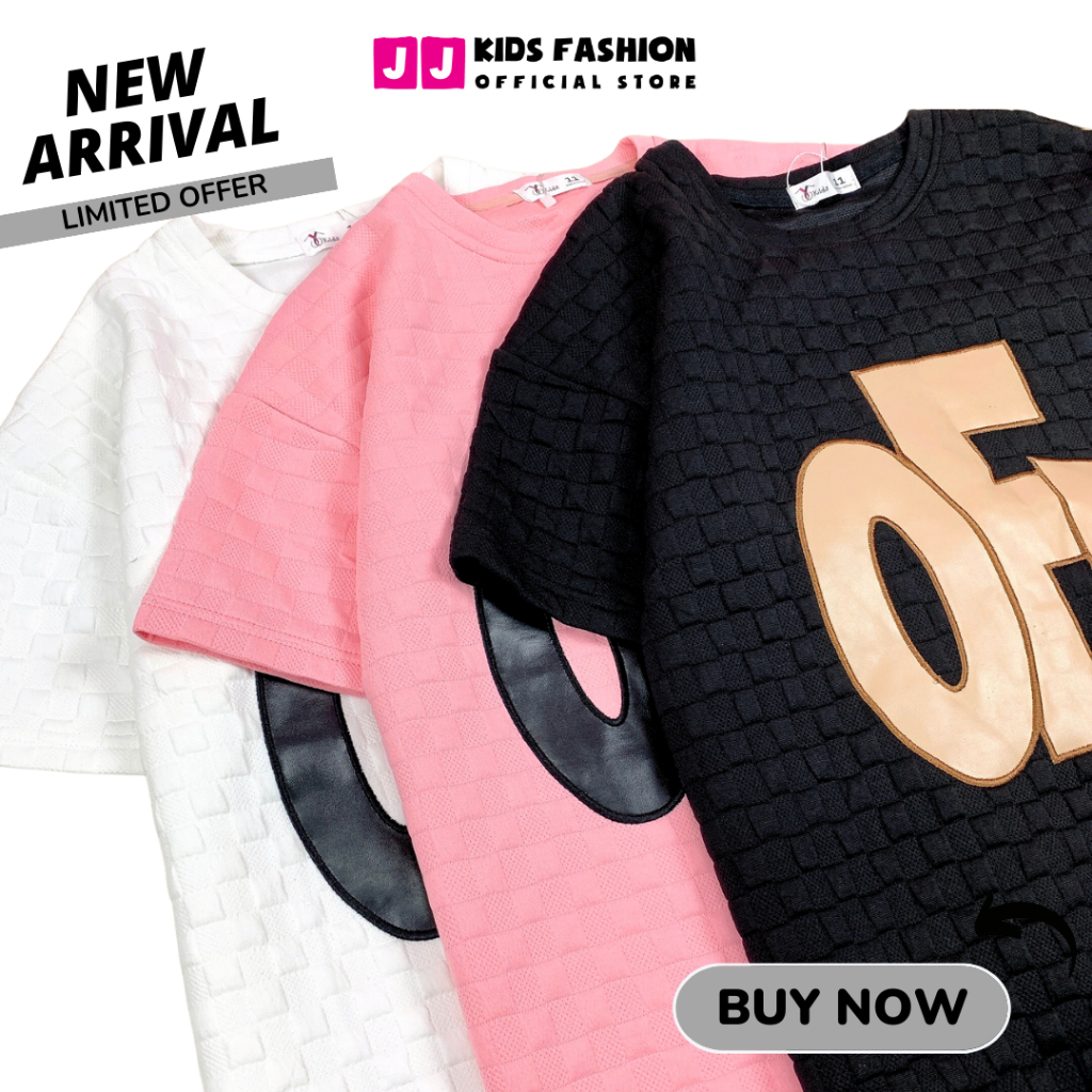 Đầm thời trang bé gái, Đầm cotton xốp thêu chữ Off simily size đại 30-50kg,| JJ Kids Fashion