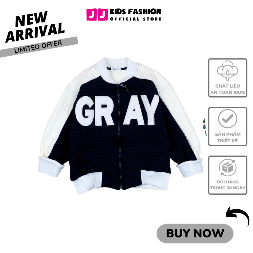 Áo khoác Bomber cho bé gái thêu chữ Simily sang trọng size đại 30-50kg  | JJ Kids