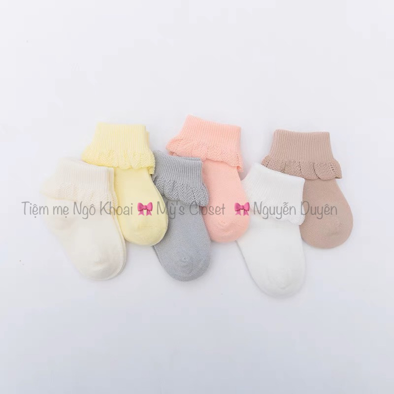 [MD91] Tất cổ cao viền ren thông hơi điệu đà cho bé yêu