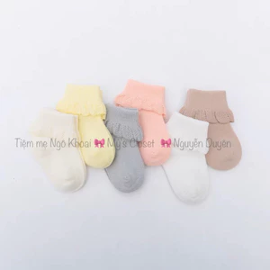 Tất cổ cao viền ren thông hơi điệu đà cho bé yêu