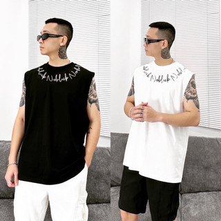 Áo thun Tanktop cotton form rộng mùa Hè cho Nam