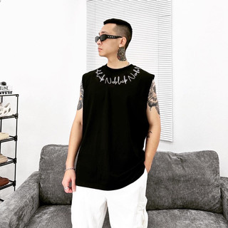 Áo thun Tanktop cotton form rộng mùa Hè cho Nam