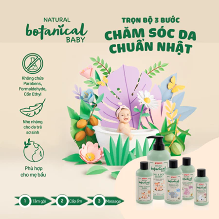 Dầu Massage Cho Bé Natural Botanical Pigeon 120ml