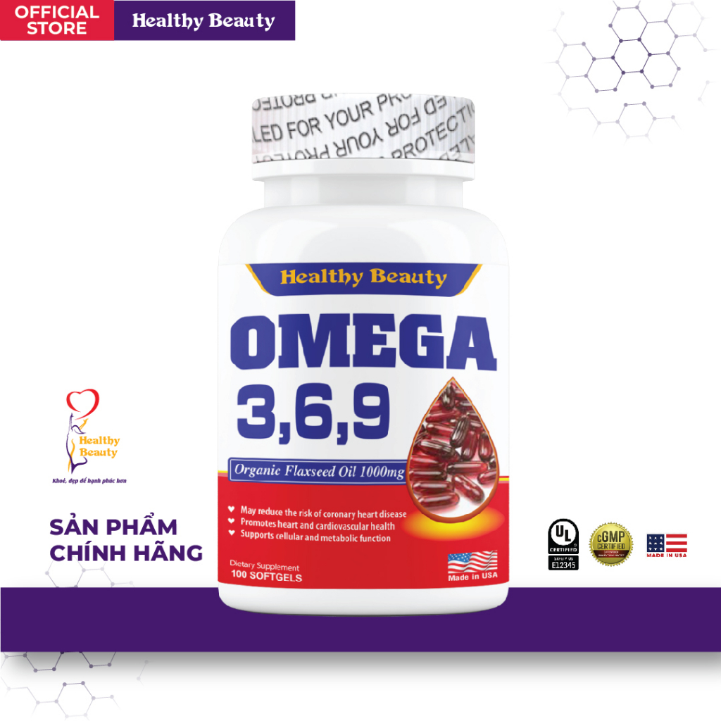 Ảnh Viên Uống Healthy Beauty Omega 3,6,9 Từ Dầu Hạt Lanh 100 Viên & 200 Viên 1