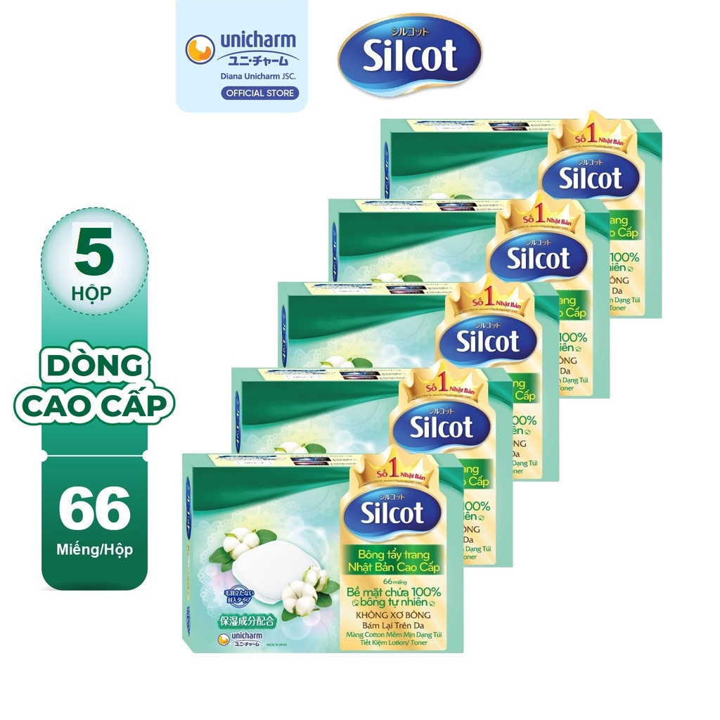 Combo 6 hộp Bông tẩy trang (bông trang điểm) cao cấp Silcot Premium 66 ...