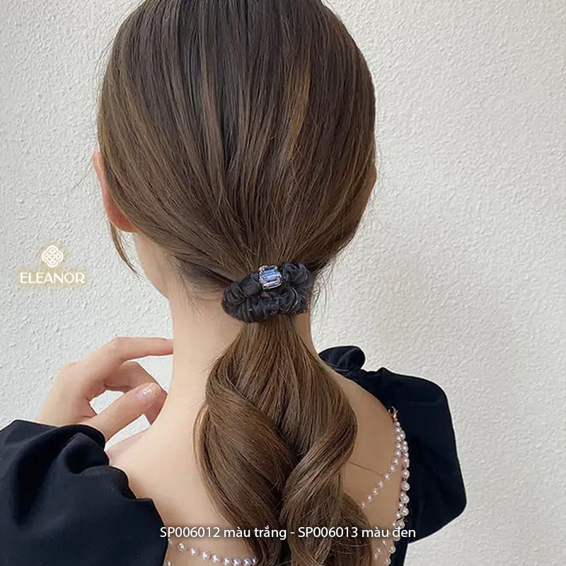 Dây buộc tóc nữ thun co dãn Eleanor Accessories mặt đính đá phụ kiện tóc 6012