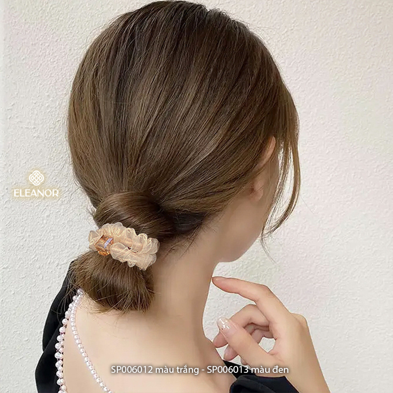 Dây buộc tóc nữ thun co dãn Eleanor Accessories mặt đính đá phụ kiện tóc 6012