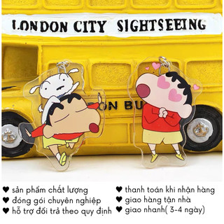 Móc Khoá Shin Cậu Bé Bút Chì Cute Cặp Đôi Dạng Anime Gắn Xe Máy Ô Tô PK44