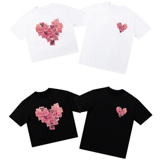 Áo thun local brand L66 mặc đôi nam nữ mùa hè unisex fom rộng cotton mát mịn cùng người yêu trái tim Note [A125]