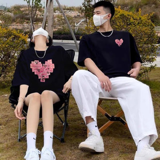 Áo thun local brand L66 mặc đôi nam nữ mùa hè unisex fom rộng cotton mát mịn cùng người yêu trái tim Note [A125]