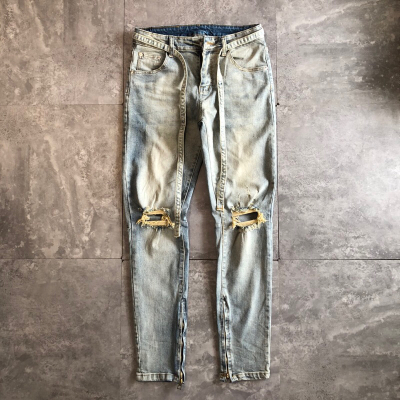 [BUIVINTAGE] Quần jeans rách gối B033 BuiVintage,phom slimfit vải denim ...