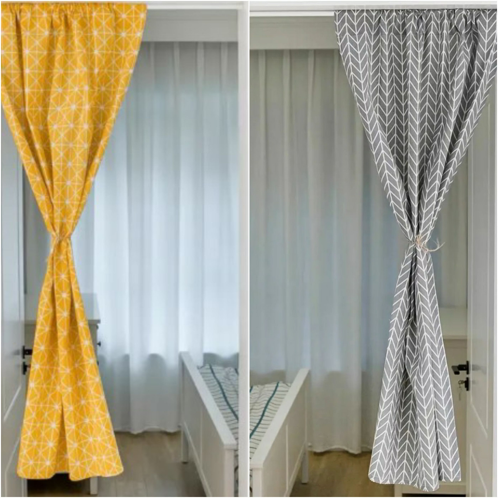 (LUỒN DÂY/CÂY_75cm-3M) RÈM CHE / MÀN CỬA vải thô canvas họa tiết đẹp ...