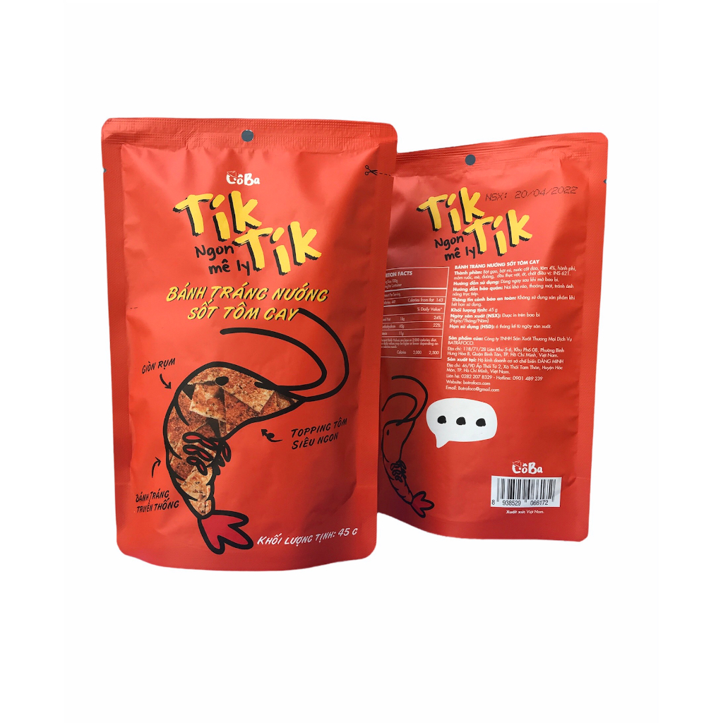 Bánh tráng nướng sốt tôm cay Tik Tik 45g | Shopee Việt Nam