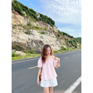 Áo trễ vai thô tay bồng thiết kế Ma Vie