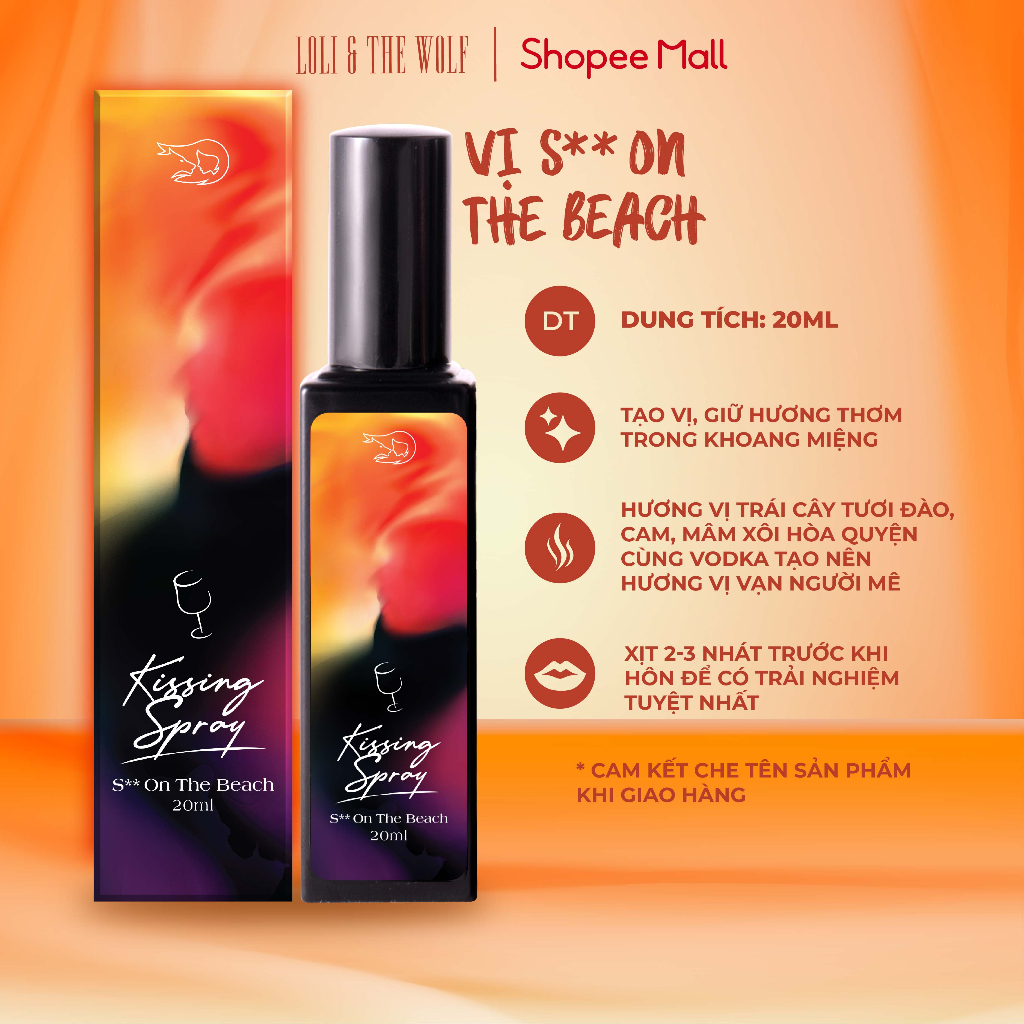 Xịt Thơm Miệng Kissing Spray Cocktail Loli And The Wolf Vị S** On The Beach Chai 20ml