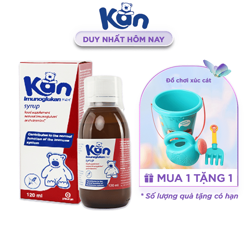 Siro Kan ImunoGlukan hỗ trợ miễn dịch nâng cao sức đề kháng cho bé - chai 120ml