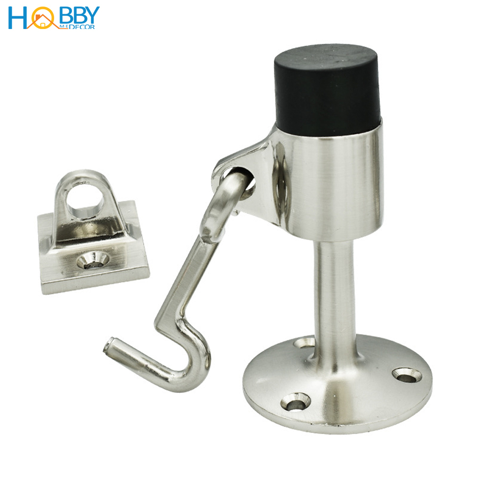 Đồ chặn cửa đệm cao su có móc giữ cửa inox 304 Hobby home decor CC10