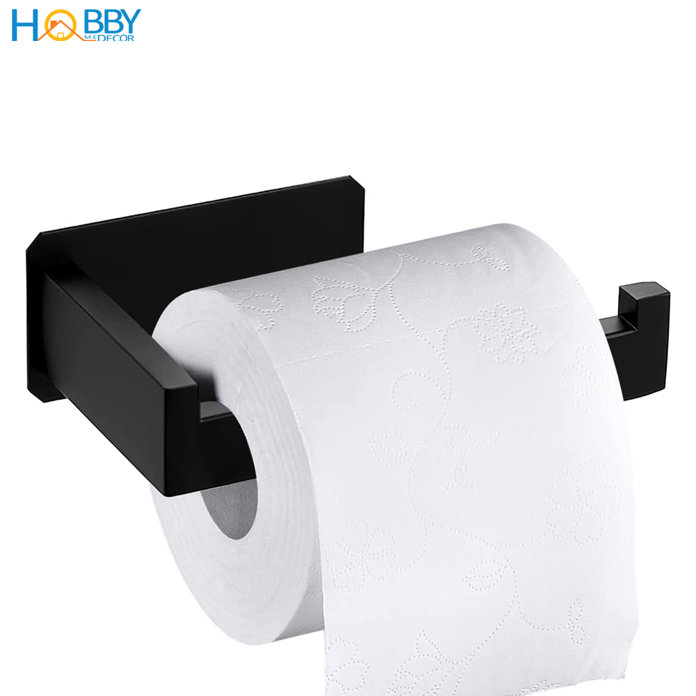 Giá treo giấy vệ sinh inox 304 sơn đen dán tường Hobby Home Decor G20