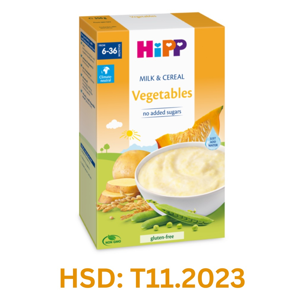 [XẢ HÀNG] Bột ăn dặm dinh dưỡng Sữa, Ngũ cốc, Rau củ, Hoa Quả HiPP (Burine) Organic 250g