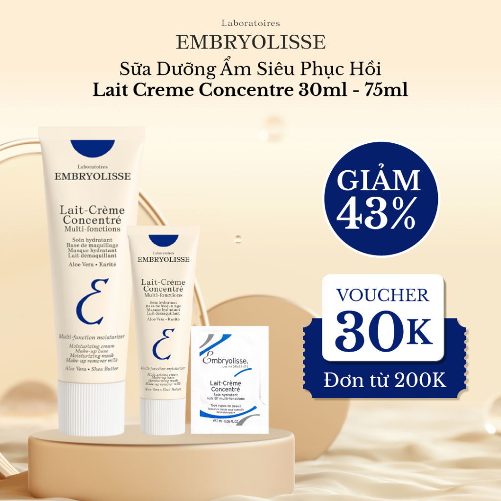 Sữa Dưỡng Ẩm Siêu Phục Hồi Embryolisse Lait Creme Concentre 5ml - 30ml - 75ml