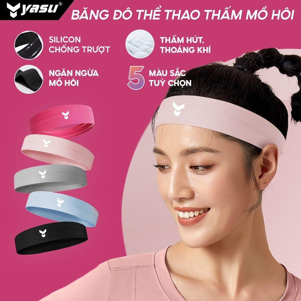 Ảnh Băng đô thể thao thấm hút mồ hôi nam nữ, vải dệt kim không xù lông Yasu 2104 1