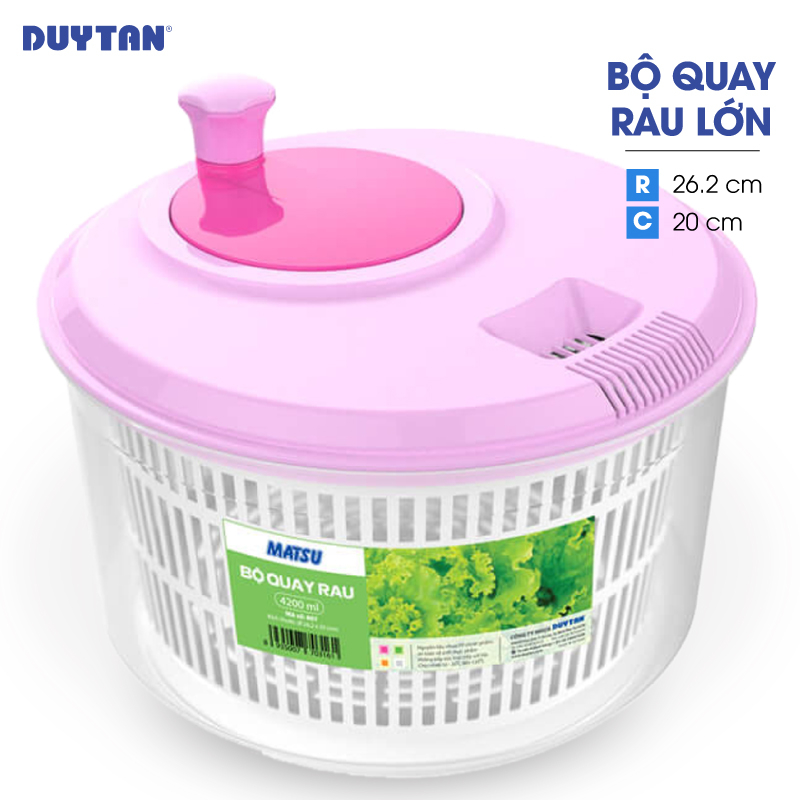 Bộ quay rau lớn nhựa DUY TÂN Matsu (Ø 26.2 x 20 cm) - 03161 - Giao màu ...