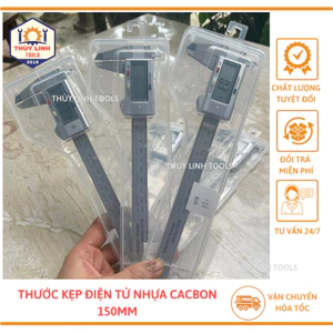 Thước kẹp điện tử nhựa Cacbon, hộp nhựa độ chính xác cao THÙY LINH TOOLS