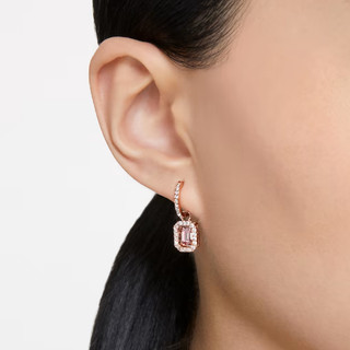 Khuyên tai nữ LAMY Pink Millenia Drop Octagon Cut Rose Gold Earrings 3075