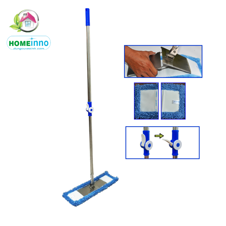 Cây Lau Nhà Công Nghiệp Cán Rút Inox KHOÁ GẠT MỚi San Hô 45cm Homeinno ...