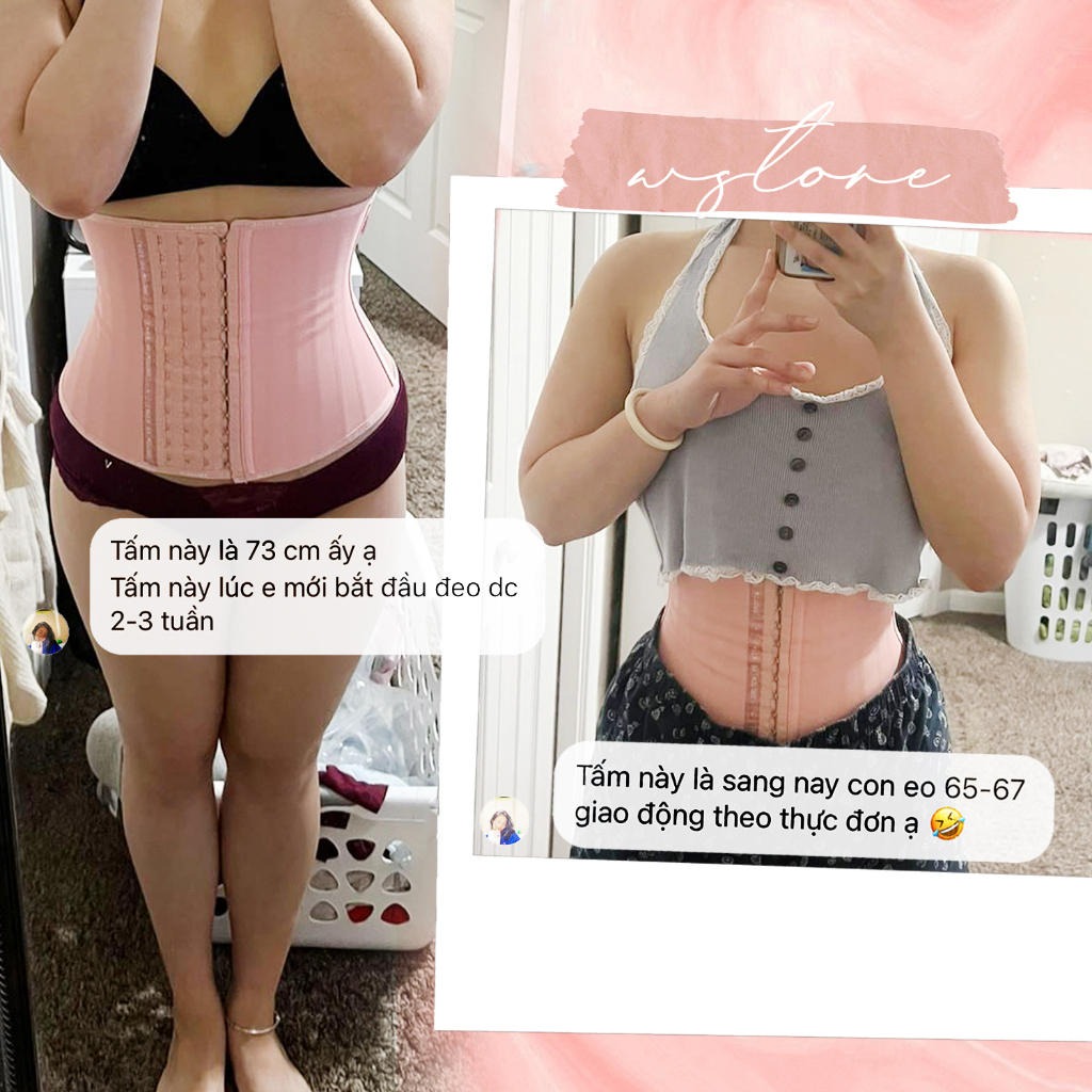 Ảnh Lolita - Đai Gen Nịt Bụng Latex by W.STORE Chính Hãng - Latex Màu Hồng 27 Xương 4 Nấc Cài - Corset Latex Chuẩn Đẹp 3
