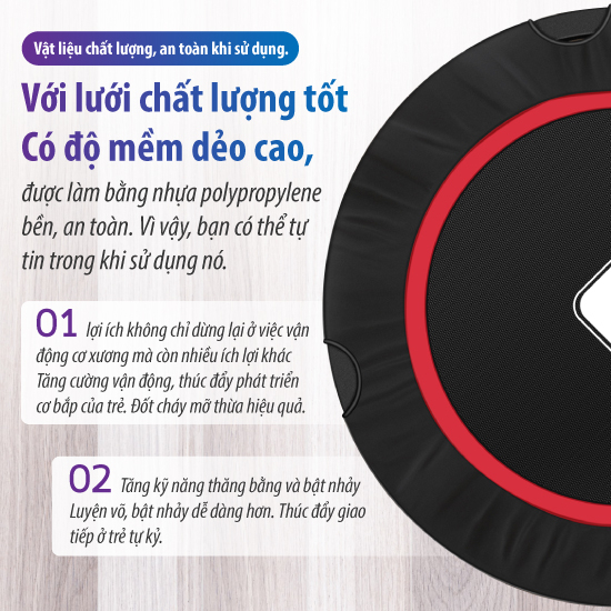 Ảnh BG Sàn nhún 40 inch cao cấp loại có tay vịn Trampoline 3