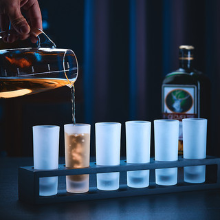 Bộ 6 ly thủy tinh shot 65ml, Ly uống rượu mạnh, cocktail, tequila, màu trong suốt & mờ