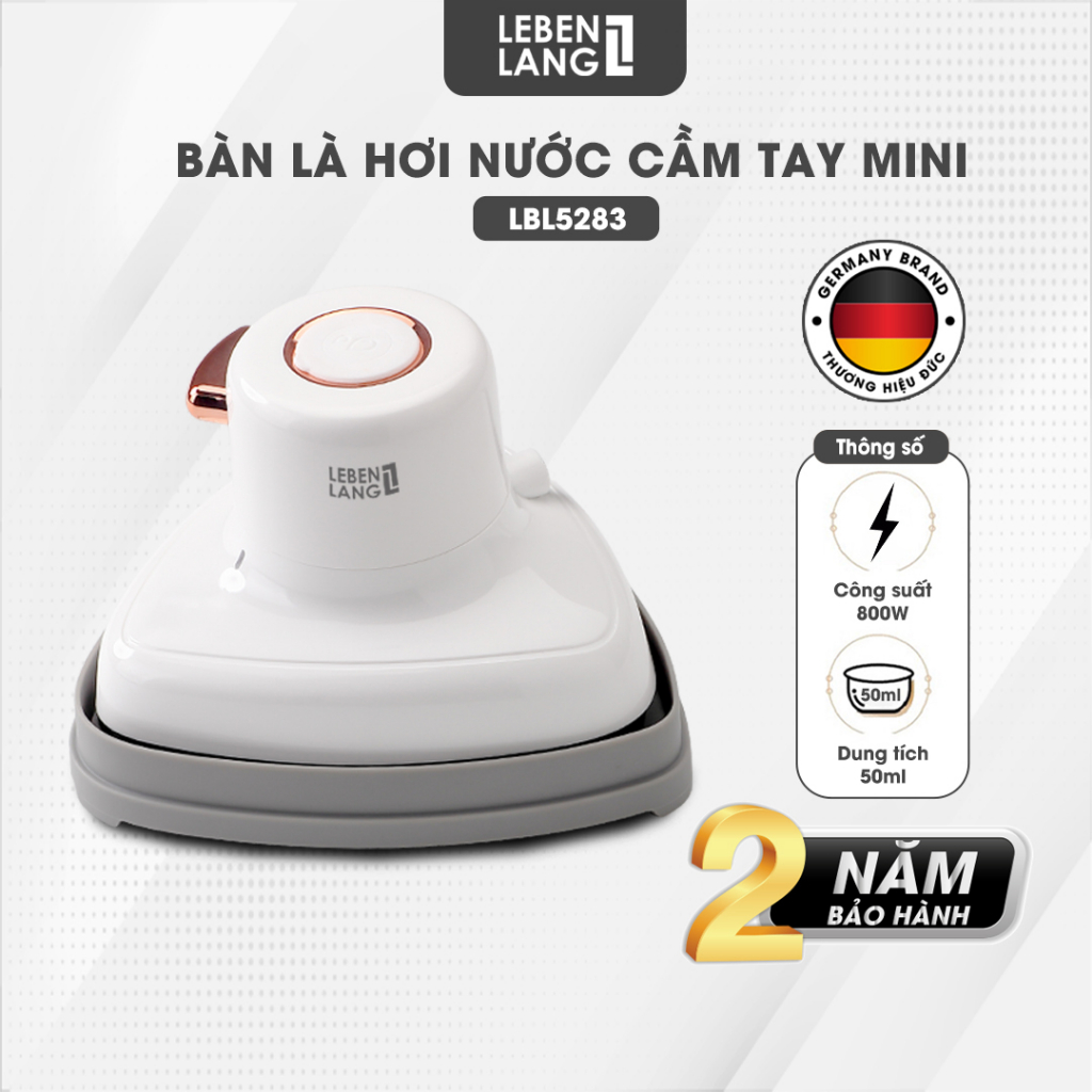 Bàn là hơi nước cầm tay mini Lebenlang LBL5283, công suất 800W, nhỏ gọn tiện lợi, bảo hành 2 năm - hàng chính hãng