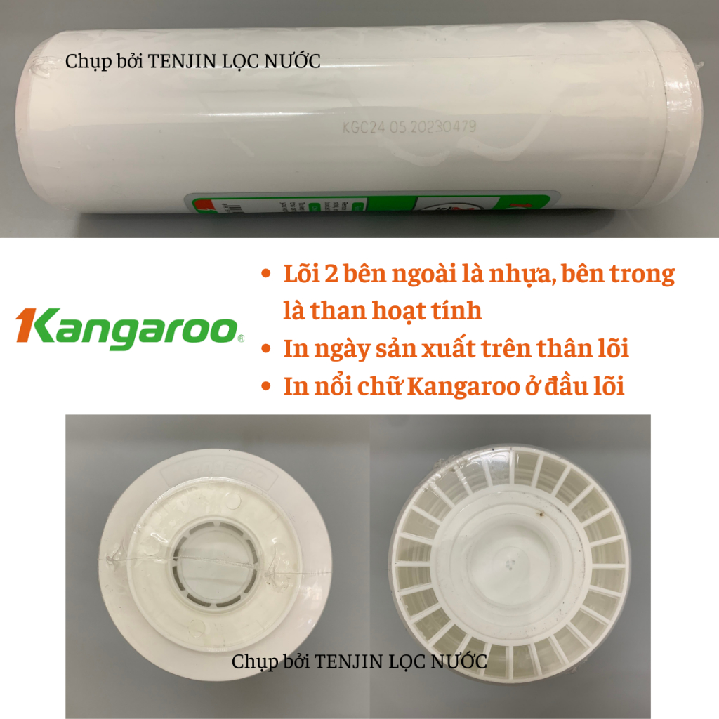 Lõi Lọc Thô Số 2 Kangaroo Loại Mới Nhất Extra - Than Hoạt Tính Chính Hãng Dành Cho Máy Lọc Nước RO