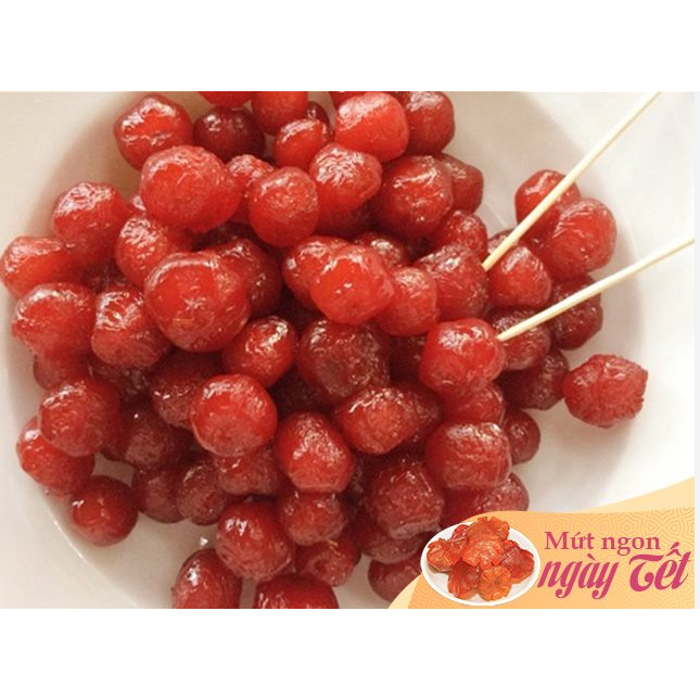 Gói 250g Mút chùm ruột đỏ rim đường trưng mâm bánh ngày tết