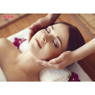 Tranh Lụa Treo Tường Spa dưỡng sinh thảo dược, chăm sóc da đông y, Tranh cô gái chăm sóc đông y