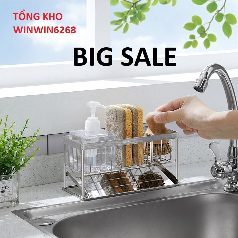 Giá Để Rẻ Rửa Bát, Kệ Để Đổ Rửa chén 2 Ngăn INOX 304, Có Khay Hứng Nước ...