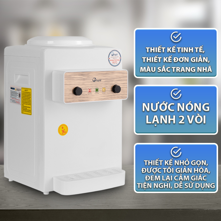 Cây nước nóng lạnh WD10E mini để bàn, làm lạnh bằng chip điện tử, công nghệ bảo hành 24 tháng