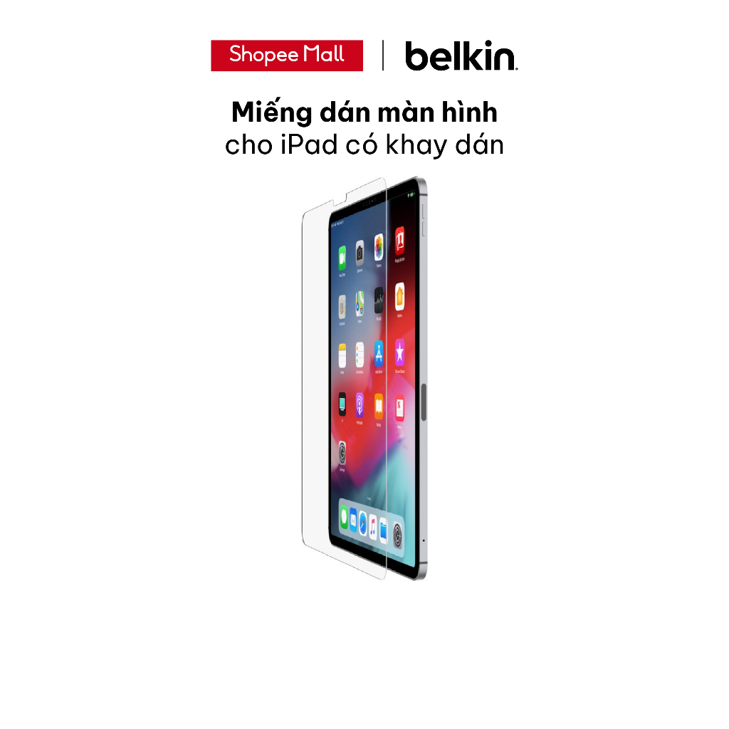 Miếng dán màn hình Belkin cho iPad có khay dán tiện lợi Hàng chính hãng