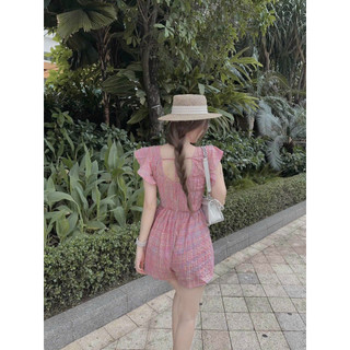 Sét bộ thời trang nữ mặc đi chơi chất xốp caro áo tay bèo cánh tiên mix quần đùi short 2 màu dễ phối đồ xinh xắn