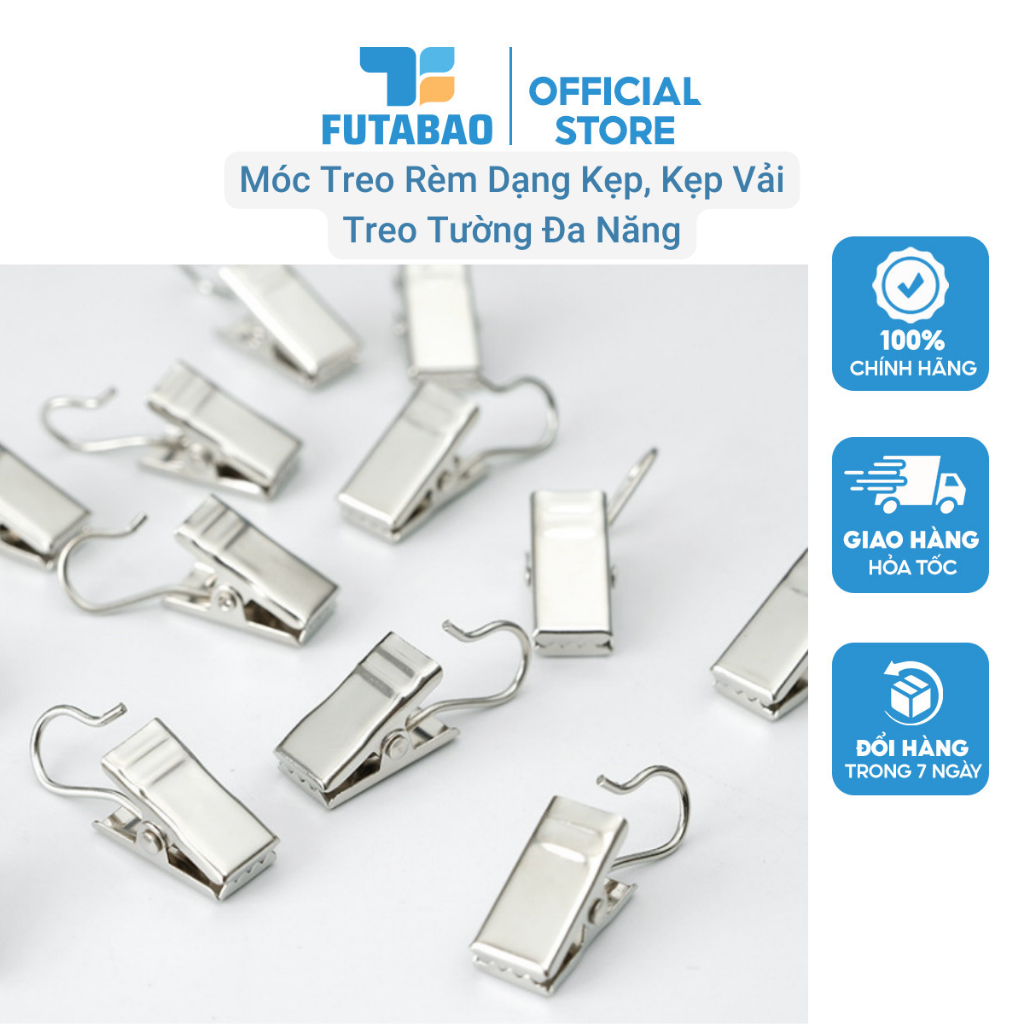 Móc Treo Rèm Dạng Kẹp, Kẹp Vải Treo Tường Đa Năng Futabao | Shopee Việt Nam