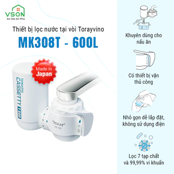 Máy lọc nước tại vòi Torayvino MK308T- Khuyên dùng cho nấu ăn - Chính hãng Nhật Bản