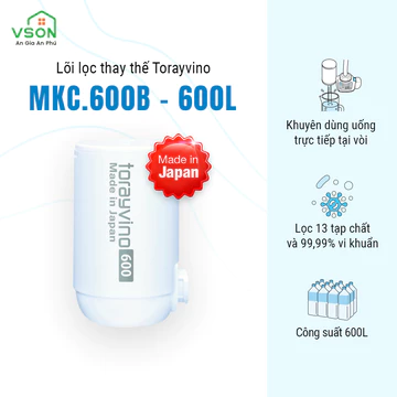 Lõi lọc nước thay thế tại vòi Torayvino MKC.600B - Uống trực tiếp tại vòi 600L - Chính hãng Nhật Bản