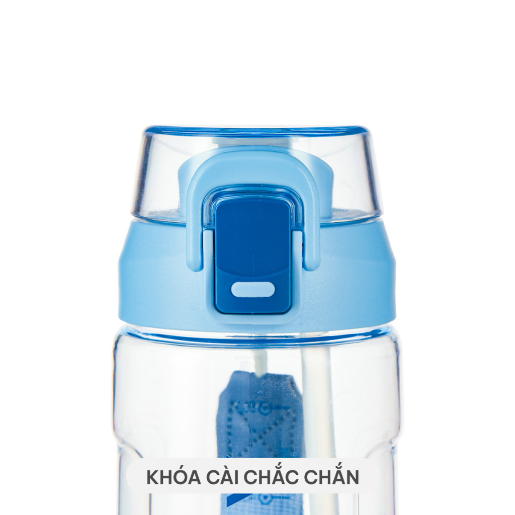 Bình nước Sunny 630ml Hokori 0084, Bình nước thể thao đa năng có ống hút Việt Nhật cao cấp